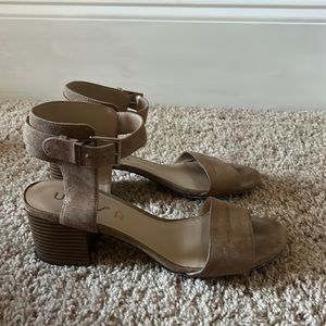 Neutral sandals with 2” heel size 9
